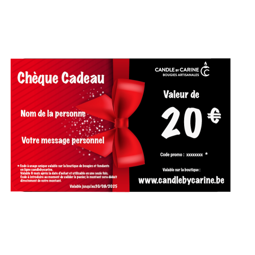 CHÈQUE CADEAU VALEUR DE 20 €