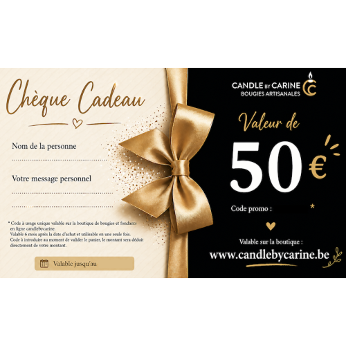 CHÈQUE CADEAU DE 50 €